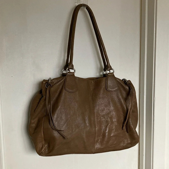 Mila Paoli Handbags - Mila Paoli Brown Leather Handbag Silver Hardware